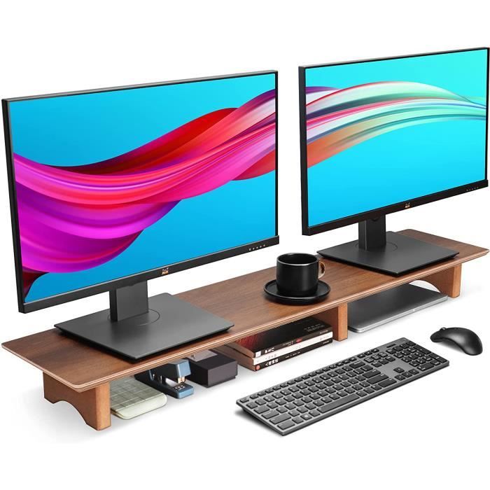 Support écran Pro - Pour votre ordinateur de bureau en bois de noyer