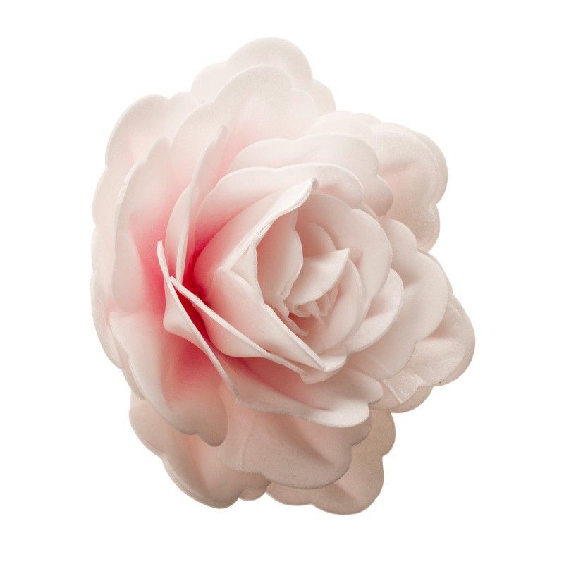 ROSE COMESTIBLE EN AZYME 12,5 CM BLANC
