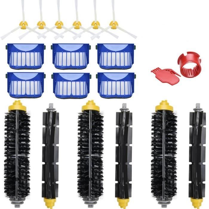 Huayuwa Brosse cylindrique latérale, Filtre HEPA, Peigne et Sac à poussière pour aspirateur iRobot Roomba S9 (9150) / S9 Plus (9550