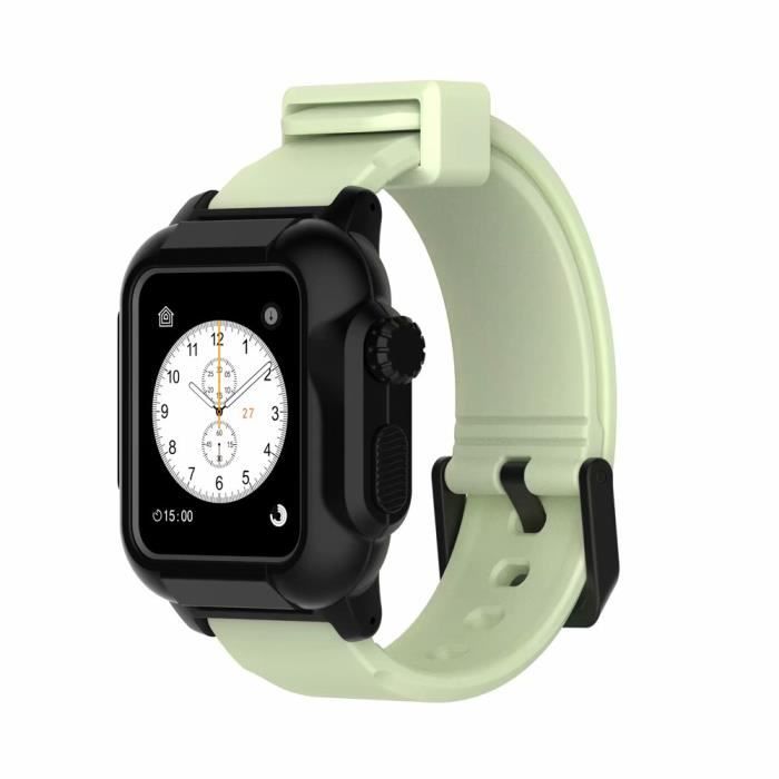 Bracelet étanche pour Apple Watch,m iWatch boîtier protecteur lumineux +  bracelet Apple watch série 3 4 5 6 Scas lumineux Noir - Cdiscount Téléphonie
