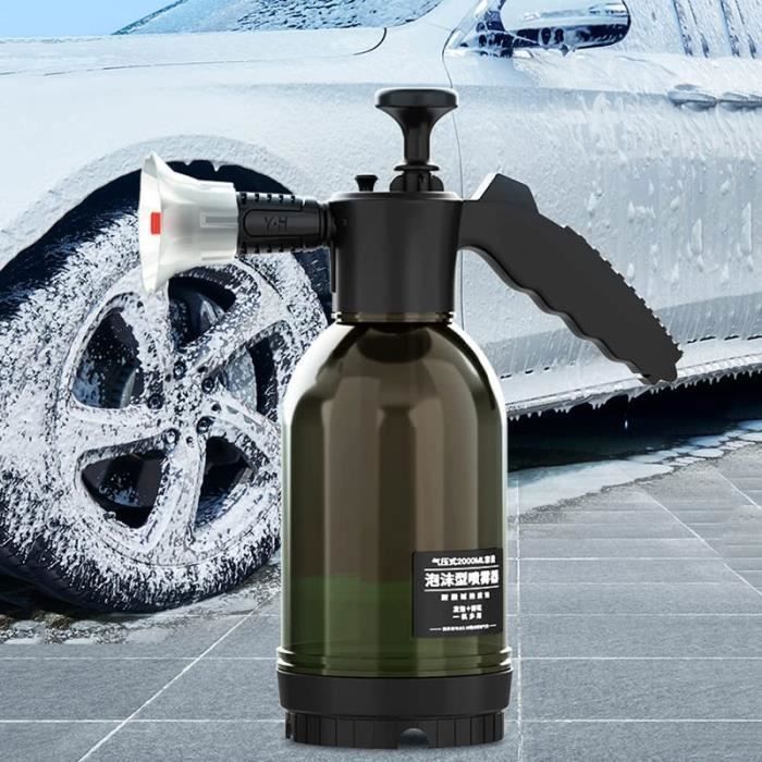Brun Pulverisateur Mousse Voiture, 2L Pulvérisateur à Pression a Main, Canon a Mousse Voiture avec buse coudable à 60°, Pistolet à M