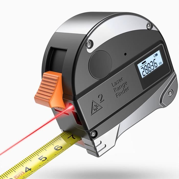 Télémètre Laser Ruban 2 en 1, Mètre Ruban Laser Rechargeable avec