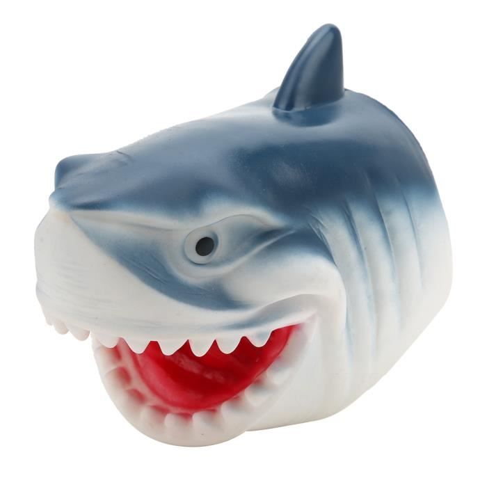 Boosns 3D Requin en Plastique Marionnette à Main Gant Caoutchouc Souple Tête de Animal Interactif Jeu de Rôle 