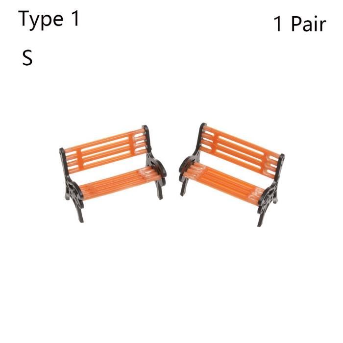 Lot de 5 mini bancs de parc miniature 1:100 - Banc de parc miniature pour accessoires de configuration ferroviaire