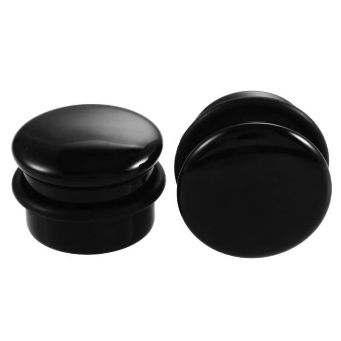 2 Faux Bouchons D'oreille Brillants - Effet Piercing - Acier Inoxydable - Vis à Trou