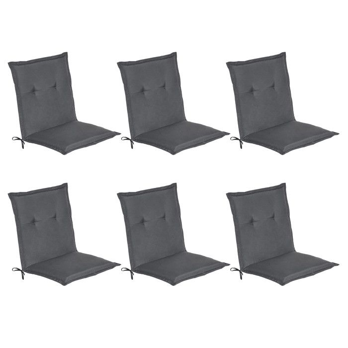 Lot de 6 coussins à dossier bas Loft NL 100x50x6cm gris graphite Lot de 6 coussins à dossier bas Loft NL 100x50x6cm gris graphite