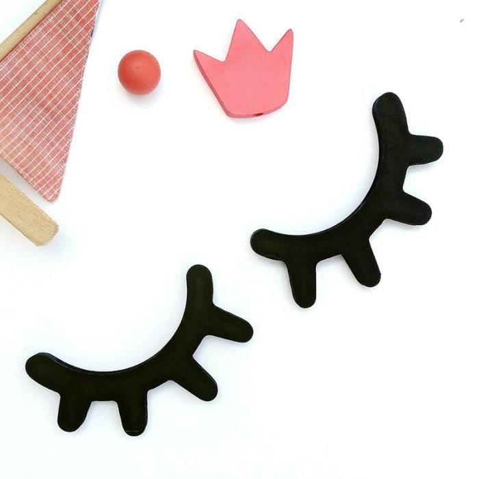 1pair Cartoon 3d Joli Clis Yeux En Bois Noir Decor Decoration Sticker Mural Pour Bebe Enfant Chambre Diy Accessoire Cdiscount Maison