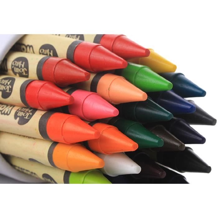 Lot De 16 Crayons De Cire De Multiples Couleurs Lavable Crayon En Cire Pour Enfant Bebe Peinture Dessiner Avec Pot En Bois Cdiscount Jeux Jouets