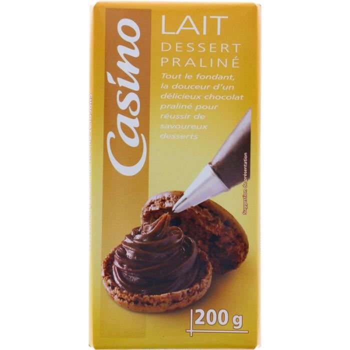 CASINO Chocolat lait patissier praliné - 200 g - Cdiscount Au quotidien