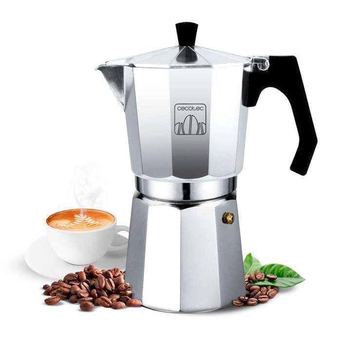 Cecotec Cafetière Italienne Mokclassic 1200 Shiny. Cafetière Expresso Toutes les Cuisines 12 Tasses Joint en Silicone