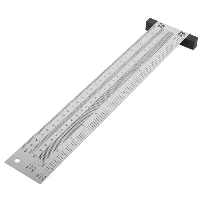 Règle De Traçage Métal Nizirioo 30cm - Acier Inox, Butée Réglable, Bricolage, Bois