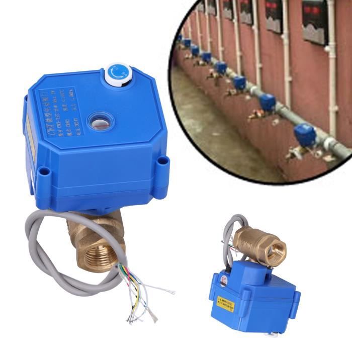 Vanne à Bille Motorisée électrique 3 Pièces - Inox SS304 - DC12-24V - NPT 1/4" à 3"