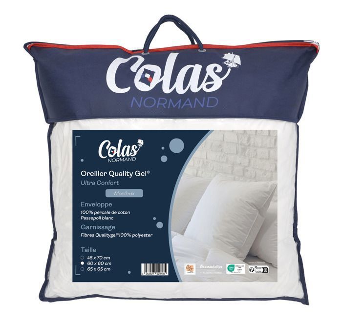 Oreiller Ergonomique Mémoire De Forme Visco Confort – 60x40x12 Cm – Soutien Cervical Optimal & Déhoussable