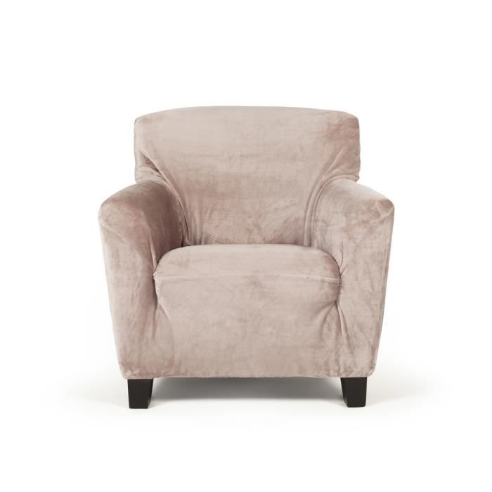 Housse de fauteuil 1 place unie microfibre polyester ultradouce ACHILLE