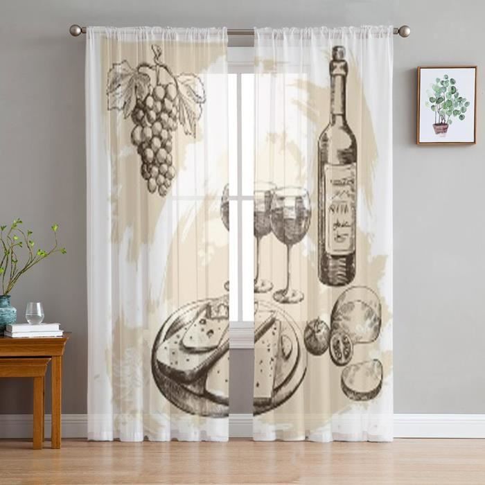Photophore Lanterne A Bougie Wine And Cheese Tulle Sheer Curtains for