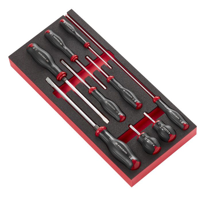 Module de 9 Tournevis Protwist en plateau mousse Facom MODM.AT4PB