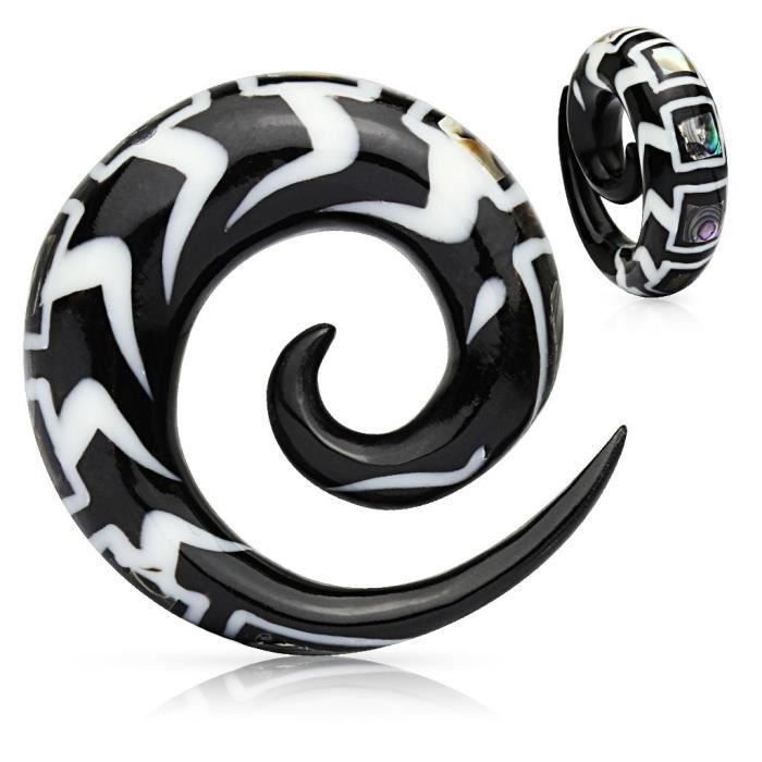 Écarteur Spirale Pour Piercing Oreille – Titane Anodisé Noir