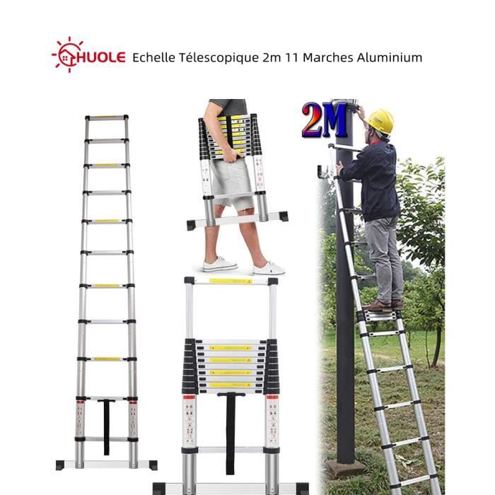 Échelle télescopique 6,2m Day Plus en aluminium avec crochet amovible Échelle télescopique 6,2m Day Plus en aluminium avec crochet amovible