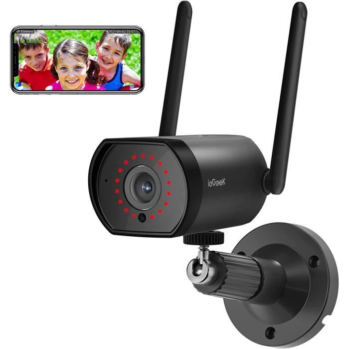 ieGeek Caméra Surveillance WiFi Exterieure Détection de Mouvement PIR Audio Bidirectionnel PC/Sirène/IP66