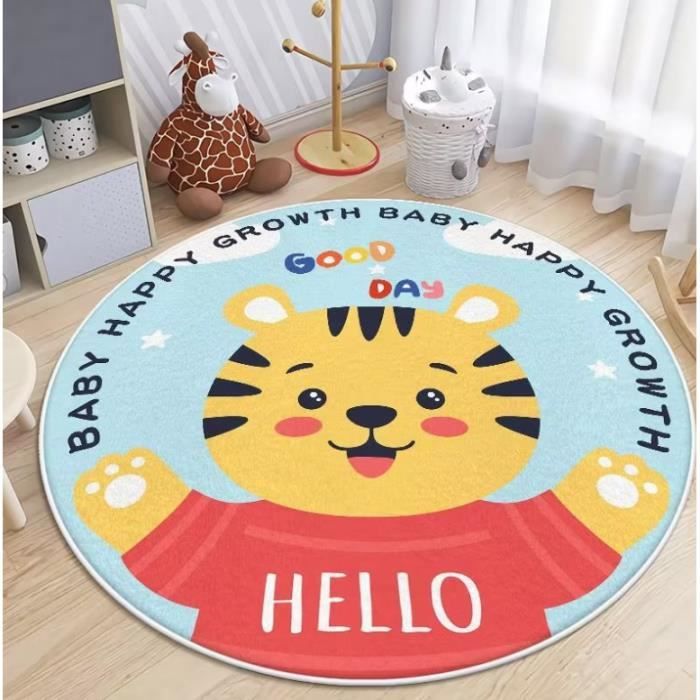 Paco Home Tapis De Jeu Enfant Rond 160 Cm – Motif Cœur Rose, Antidérapant Et Lavable En Machine, Idéal Chambre Fille Ou Garçon