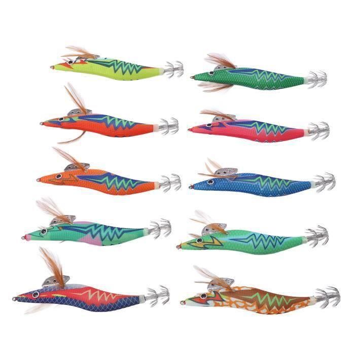 5 pièces leurres de pêche à crochet de gabarits de calmar lumineux