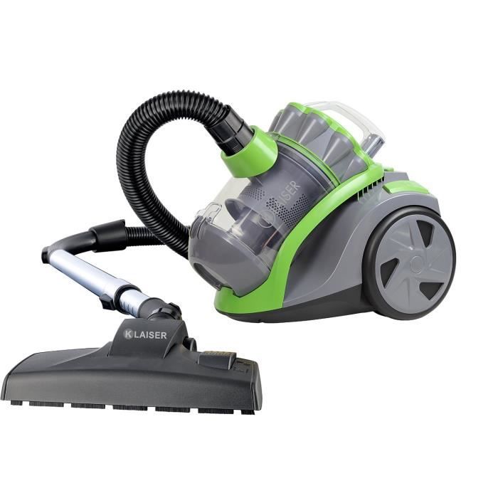 Klaiser BS110 Aspirateur Sans Sac Multi Cyclone Alligator Xtreme Force - Puissance 1600W - Pure Air - Ultra Confort- Cordoa Conforn Extra Long 7 Mètres - Tube Télescopique Extra Long 92cm