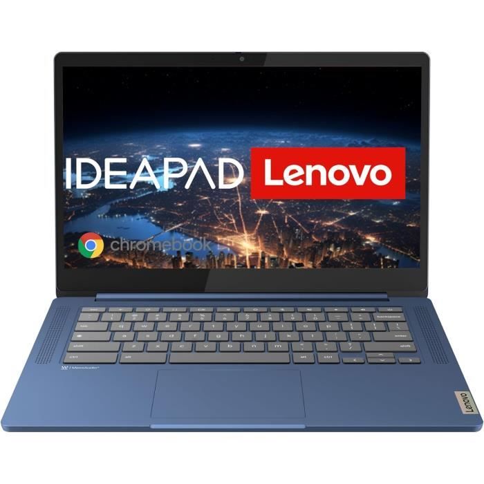 Lenovo Chromebook IdeaPad Slim 3 écran Full HD 14" | MediaTek Kompanio 520 | 4 Go de RAM | SSD | Graphiques ARM Mali G52 | Chrome OS | QWERTZ |
