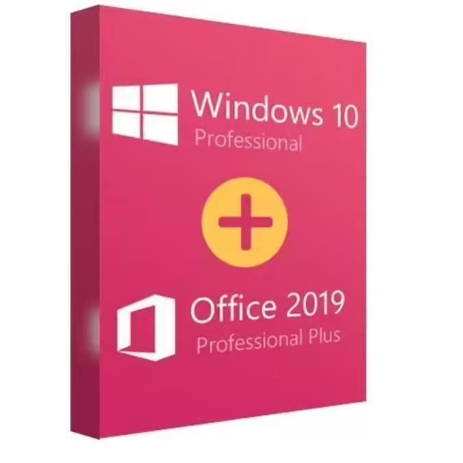 Windows 10 Pro + Office 2019 pro plus envoi RAPIDE