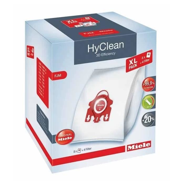 Sacs HyClean 3D FJM pour aspirateur Miele - Pack de 4 - Blanc