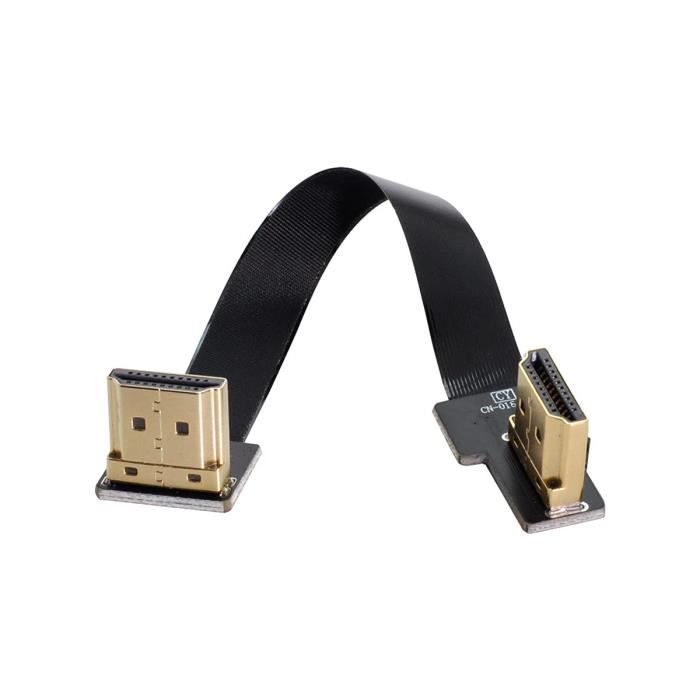 Cablecc Câble FPC Plat Coudé Vers Le Haut USB 2.0 Type A Mâle Vers Type A Mâle FPC Plat Fin 90 Degrés Pour FPV, Disque, Scanner Et Imprimante 20 Cm