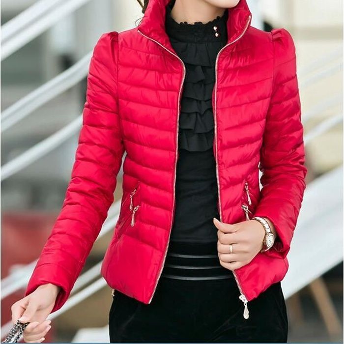 doudoune rouge courte