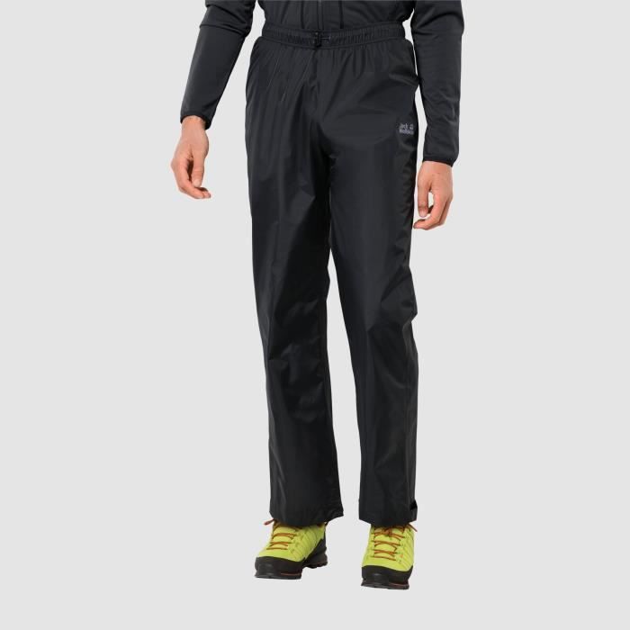 pantalon de pluie mixte jack wolfskin rainy day noir - imperméable et respirant pour randonnée et sports d'hiver