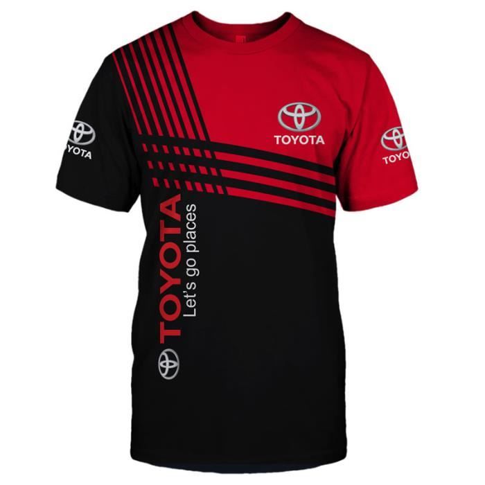 T-shirt haut de sport,2021 moto hors-route 3D imprimé T-shirt hip-hop Harajuku haute qualité TOYOTA manches courtes périphérique vê