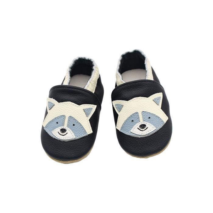 Bébé Chaussures Pantoufle Enfant Cuir Souple Chaussons 0 6 12 18