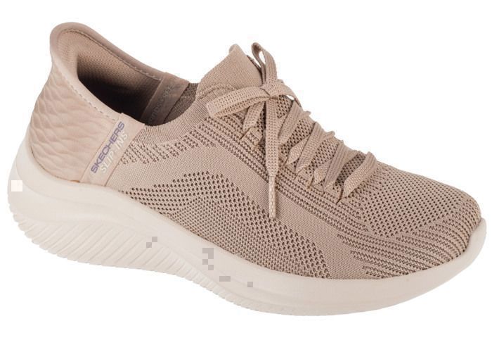 Skechers BASKETS - SKECHERS - ULTRA FLEX 3.0 CS - Femme - Beige - Textile - Lacets - Plat