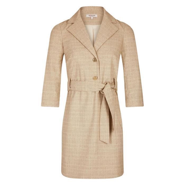 Robe Dentelle Beige Foncé Morgan Taille M - Neuve Avec étiquettes - Style Raffiné Manches Cloche
