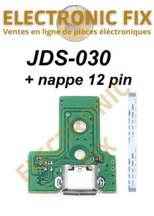 Module De Recharge JDS-030 Pour Manette PS4 + Ruban Connecteur 12 Pin - Remplacement Rapide - Neuf