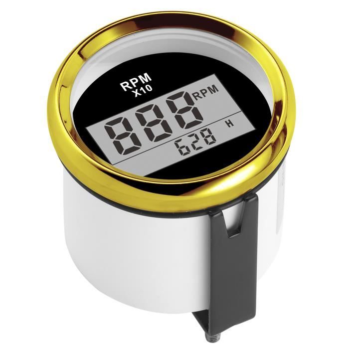 Tachymètre Universel 52mm 7 Couleurs 0-10000 Tr/min - Compteur De Révolution Qiilu