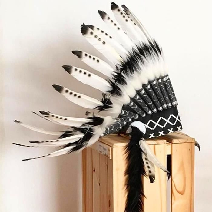 Chapeaux de chef Warbonnet, inspiration amérindienne, coiffe de plumes - France