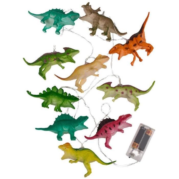 qqmora guirlande lumineuse dinosaure pour enfants guirlande lumineuse dinosaure 10 led pour jardin decoration couleur assortie