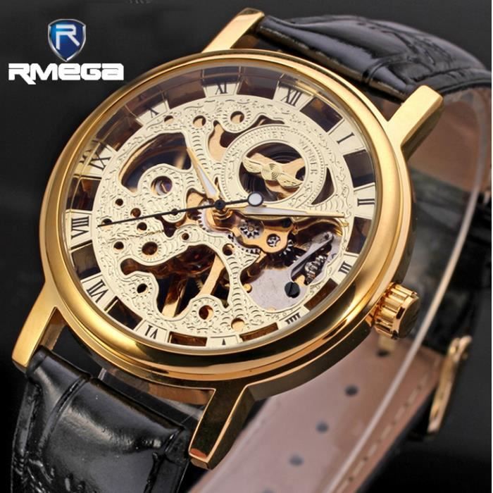 Montre Squelette Mécanique Pour Homme Winner - Neuve Avec étiquettes - Voir Le Mouvement - Style Rétro Et Visible