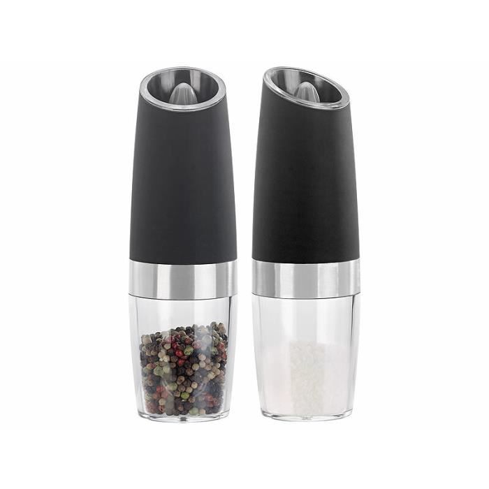 Lot De 2 Moulins électriques Rosenstein & Söhne – Gris, Broyeur Céramique, Pour Poivre Et Sel