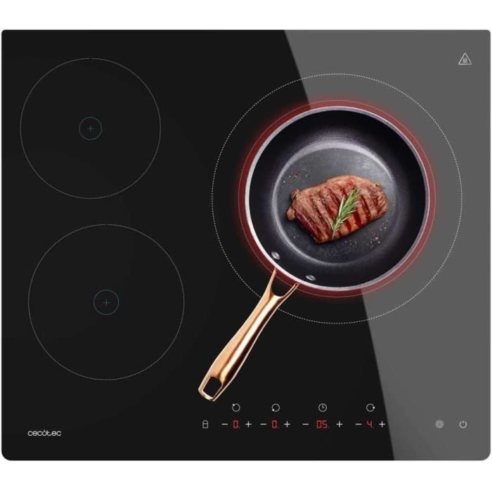 SCHNEIDER SDV30S – Plaque Vitrocéramique Domino 2 Feux 3000W – Touches Sensitives, Sécurité Enfant, 30 Cm