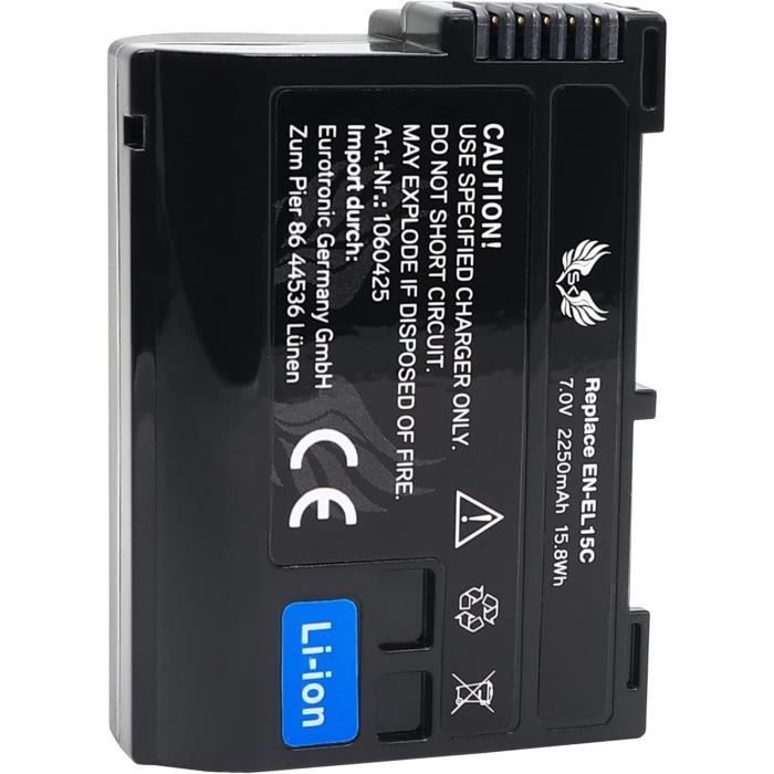 Sk Batterie De Rechange Pour Nikon En-El15C -- 2250 Mah -- En-El15B En