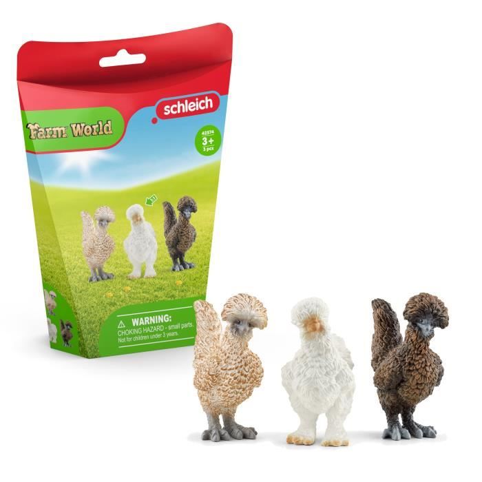 Coffret de Figurines Poules - Ferme Jouet et Grange de 3 Pièces avec Figurines Poules, Pour Garçons