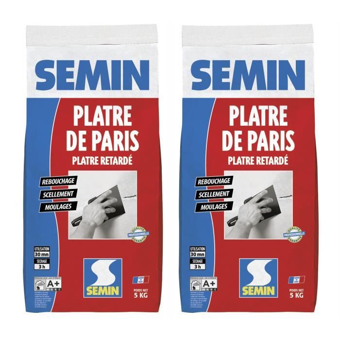 Plâtre de Paris pour moulages, scellements et rebouchage Semin - intérieur - sac de 5 kg