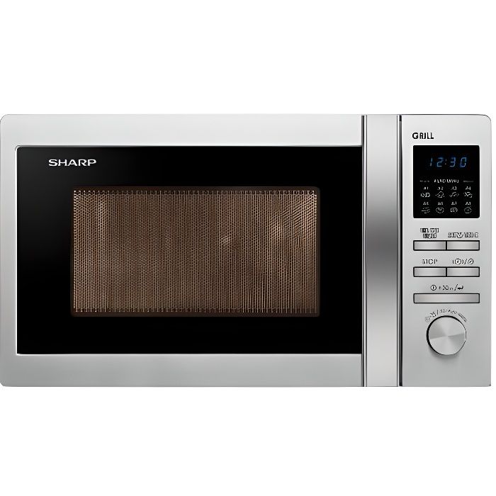 Sharp R 622STWE Four micro ondes grill pose libre 20 litres 800 Watt acier inoxydable - vue 2