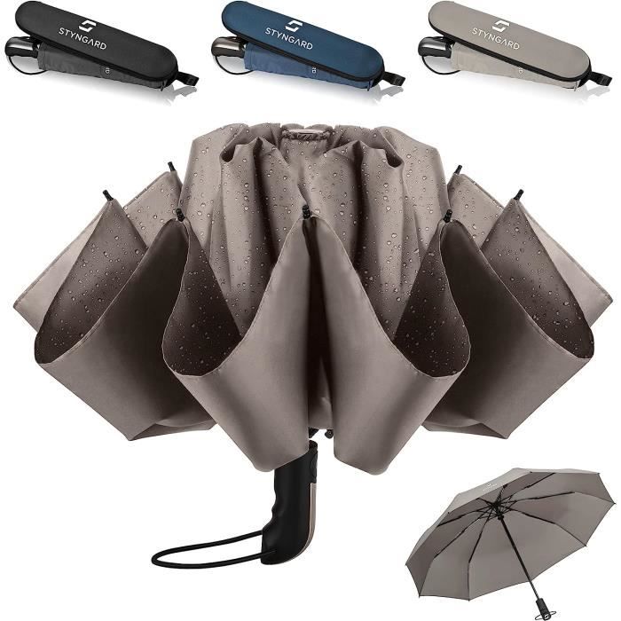Parapluie Dégradé Mini Pliant - Protection UV 99%, Anti-vent, Séchage Rapide, 14 Cm Plié, Couleur Café Au Lait