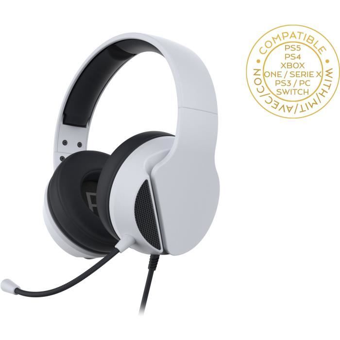Subsonic - Casque Gaming Blanc avec micro pour PS5 - Compatible PS4/Xbox One et Xbox Series X/Switch/PC