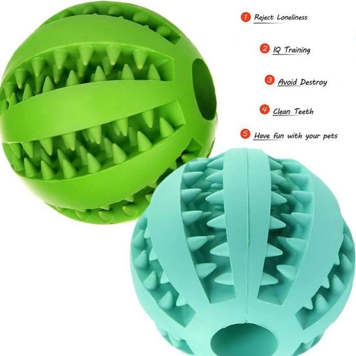 Meilleurs prix pour 2 Balles Chien Jouet Boules Caoutchouc Chien Chat Chiot Mâcher balle pour entraînement chercher Leçon 7cm